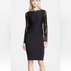 TED BAKER Vendela Lace Bodice long sleeved Dress Ted sz 2 Medium